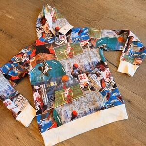 Jordan Colorful Basketball Print Hoodie NWT